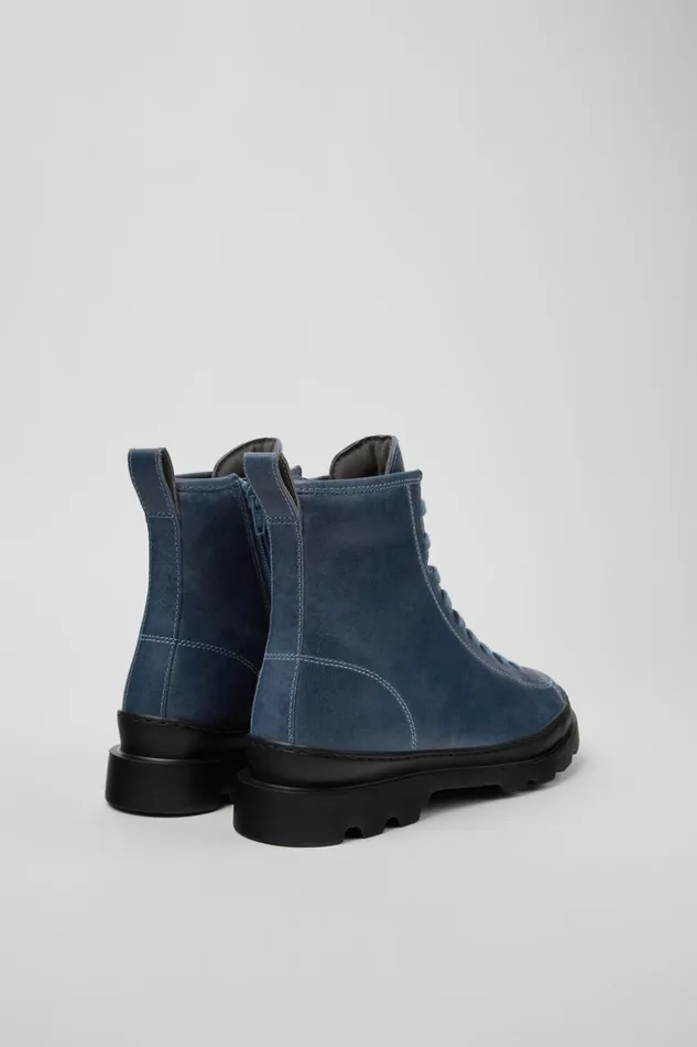 Women Brutus Blue Leather Boots Camper Ankle Boots Women Brutus Blue Leather Boots Camper Ankle Boots