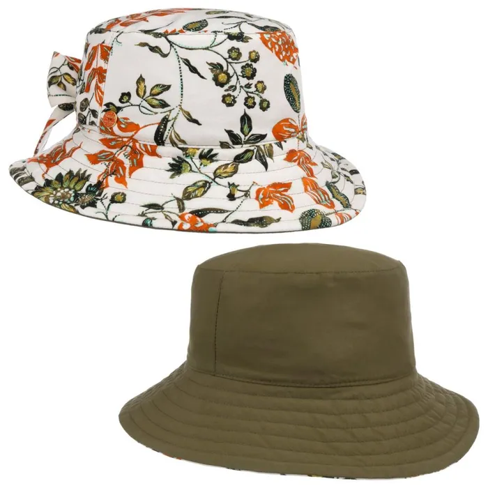 Women Bucket Hats Mayser Malu Floral Reversible Hat Olive