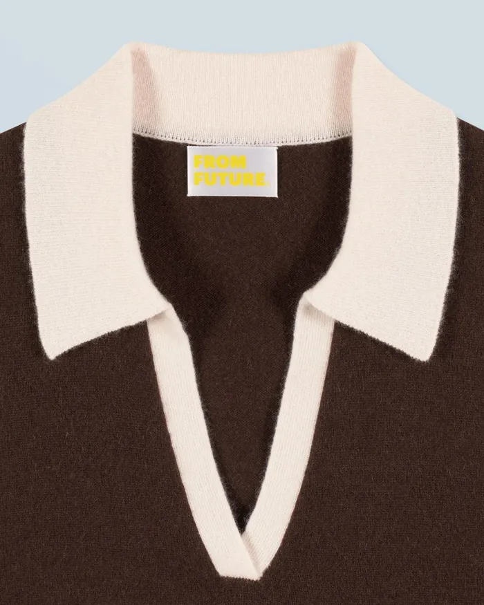 Women Cashmere Sweaters From Future Bicolor Sleeveless Sweater Chocolate