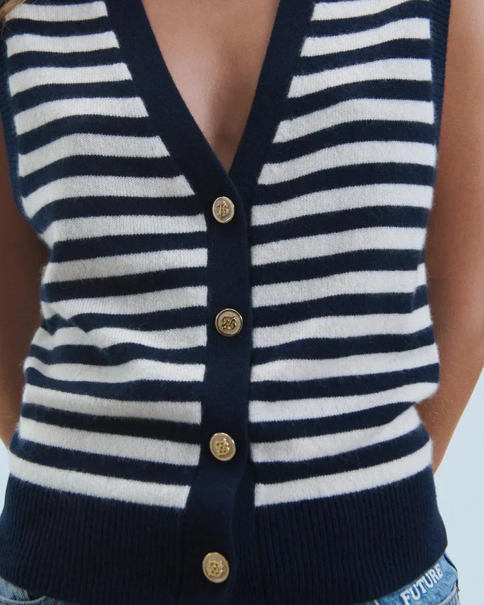 Women Cashmere Sweaters From Future Sleeveless Sweater Navy