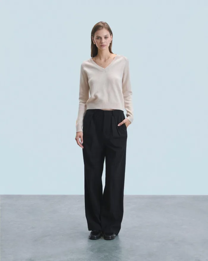 Women Cashmere Sweaters From Future VNeck Sweater With Multicolor Stripes Black