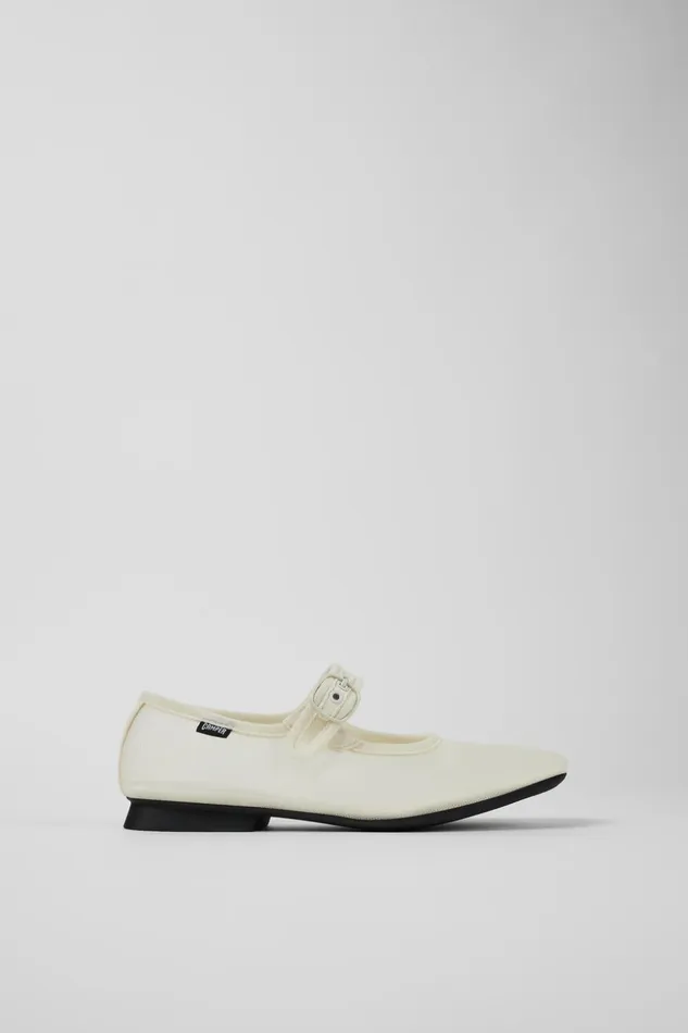 Women Casi Myra White Textile Mary Jane Camper Ballerinas Women Casi Myra White Textile Mary Jane Camper Ballerinas