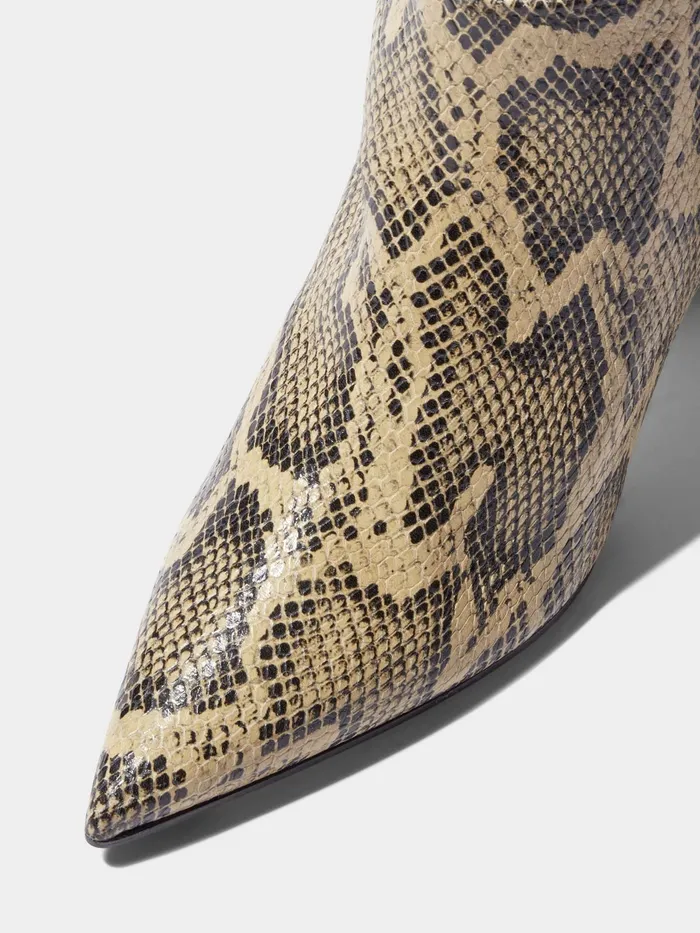 Women Cecilia SnakeEffect Leather KneeHigh Boots Aeyde KneeHigh Boots