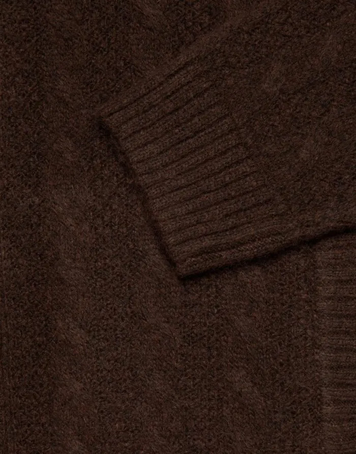 Women Chocolate Cable Knit ZipUp Bomber Jacket Threadbare Jackets Women Chocolate Cable Knit ZipUp Bomber Jacket Threadbare Jackets