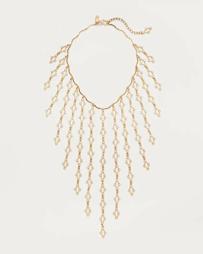Women Clarion Crystal Waterfall Necklace Silver Ramy Brook Jewelry