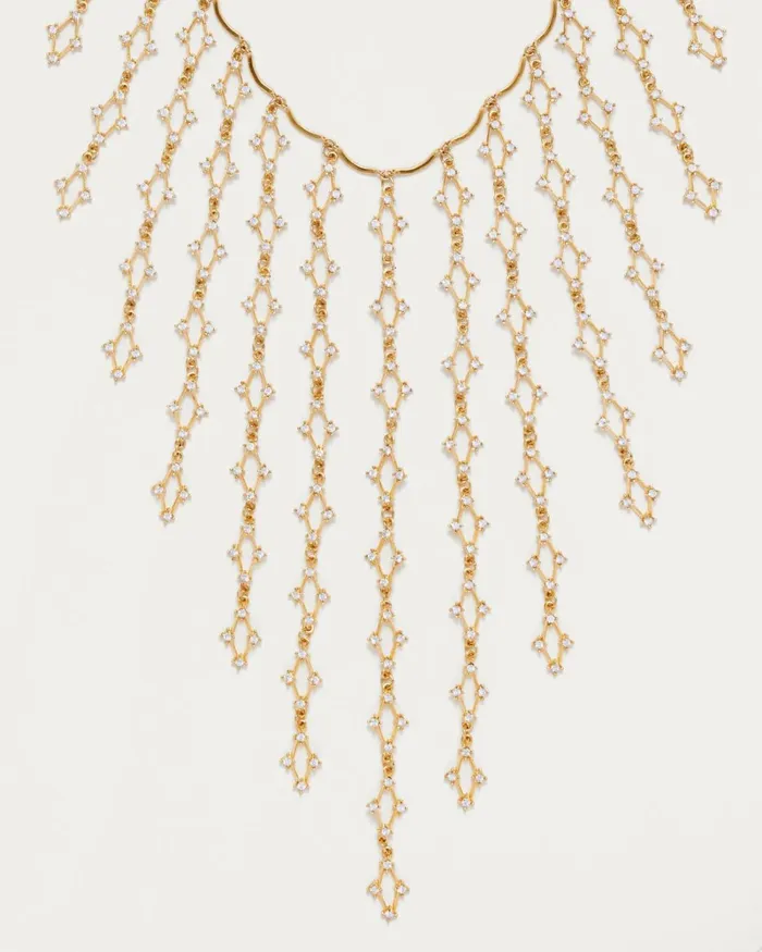 Women Clarion Crystal Waterfall Necklace Silver Ramy Brook Jewelry