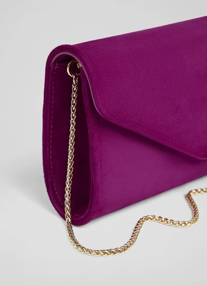 Women Clutch Bags LKBennett Dominica Magenta Suede Clutch Bag Women Clutch Bags LKBennett Dominica Magenta Suede Clutch Bag