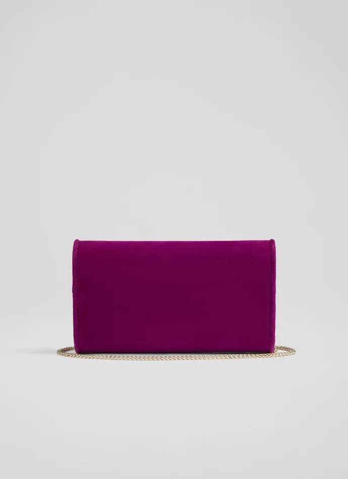 Women Clutch Bags LKBennett Dominica Magenta Suede Clutch Bag Women Clutch Bags LKBennett Dominica Magenta Suede Clutch Bag