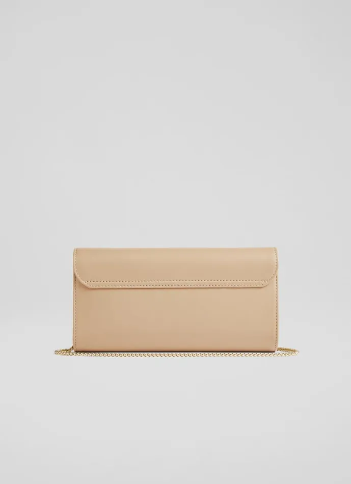 Women Clutch Bags LKBennett Erla Beige Leather Clutch Bag Women Clutch Bags LKBennett Erla Beige Leather Clutch Bag