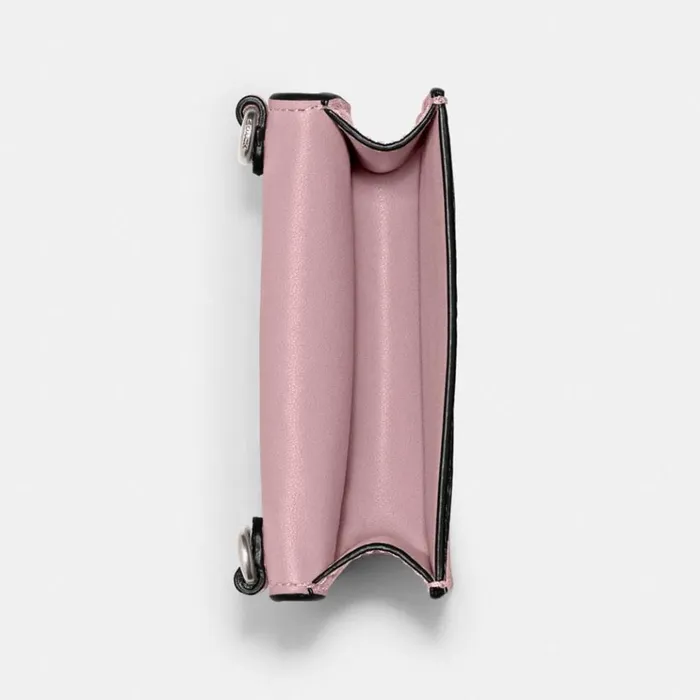 Women Clutches Coach Half Flap Card Case Silverfaded Purple