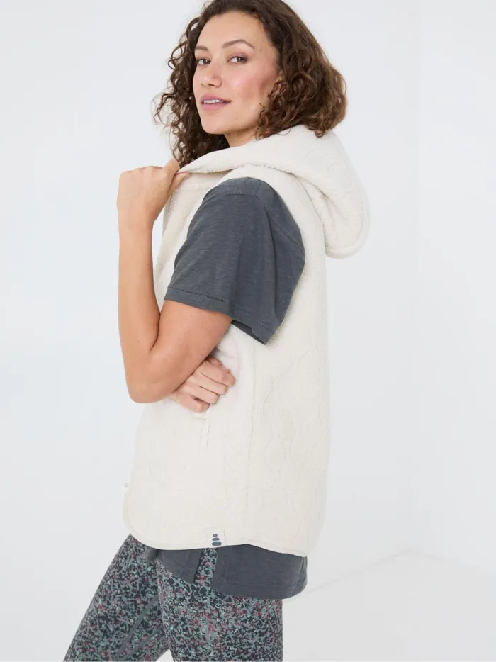 Women Coats and Jackets Fat Face Estelle Natural Fleece Gilet