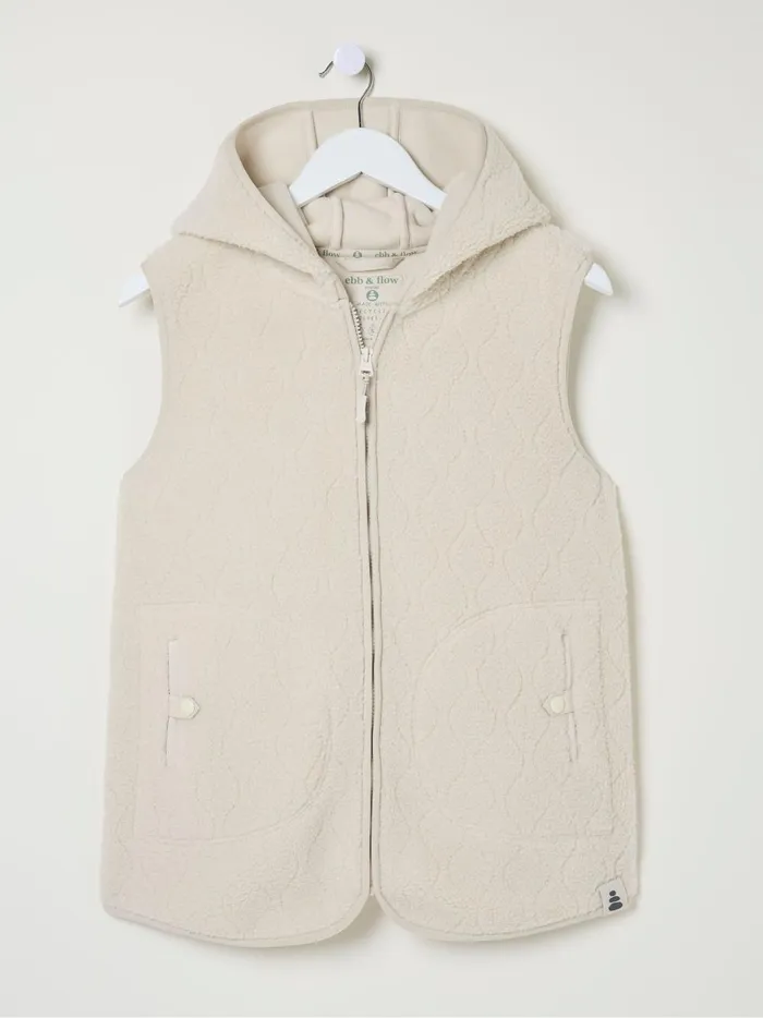 Women Coats and Jackets Fat Face Estelle Natural Fleece Gilet