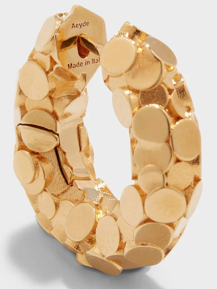 Women Cooper Medium 18kt GoldPlated Hoop Earrings Aeyde Earrings