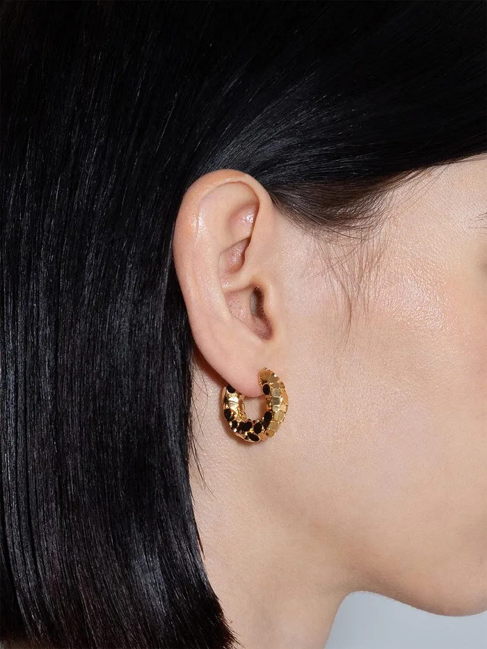 Women Cooper Medium 18kt GoldPlated Hoop Earrings Aeyde Earrings