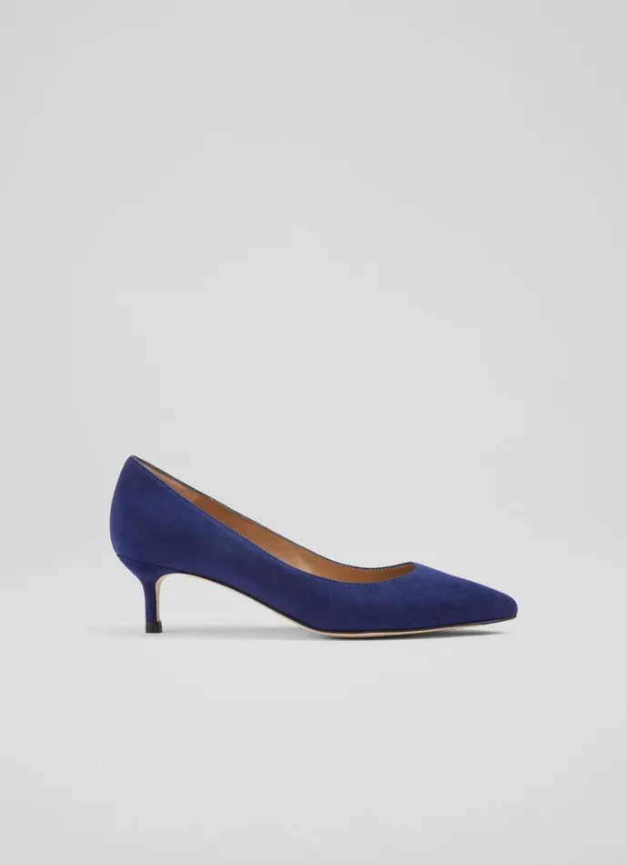Women Court Shoes LKBennett Audrey Ink Suede Closed Courts Ink