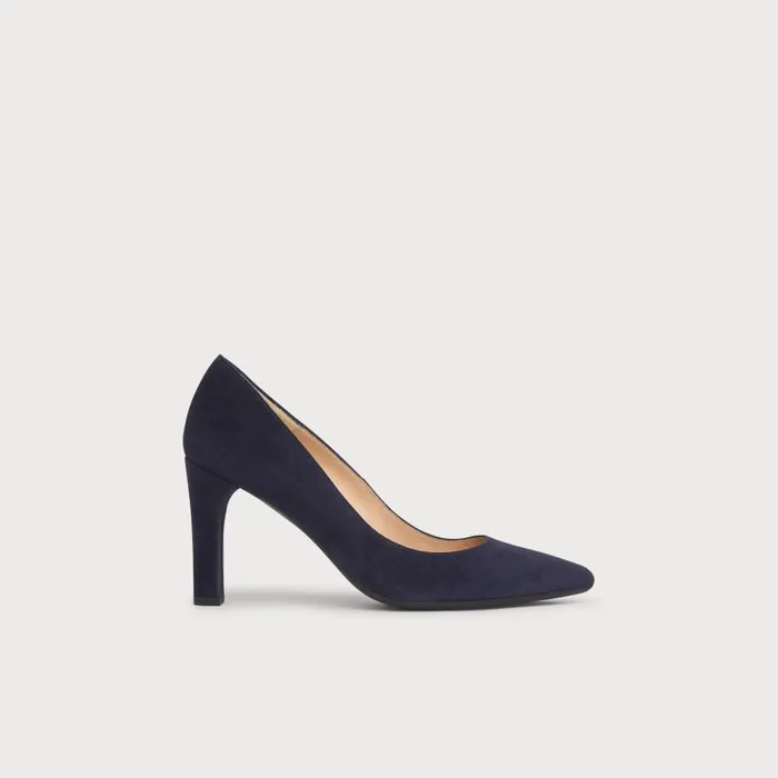 Women Court Shoes LKBennett Tess Navy Suede Courts Navy Blue