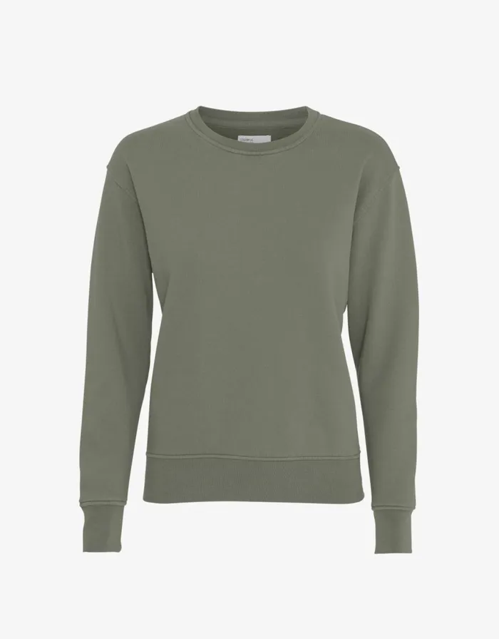 Women Crewneck Sweatshirts Colorful Standard Women Classic Organic Crew Dusty Olive Women Crewneck Sweatshirts Colorful Standard Women Classic Organic Crew Dusty Olive