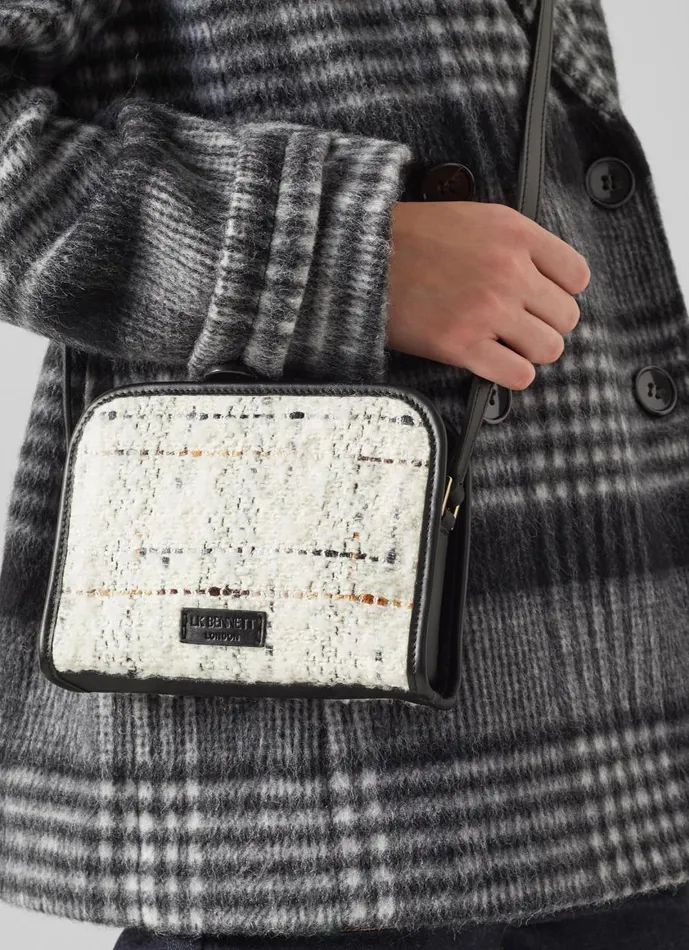 Women CrossBody Bags LKBennett Gigi Cream Tweed Crossbody Bag Women CrossBody Bags LKBennett Gigi Cream Tweed Crossbody Bag