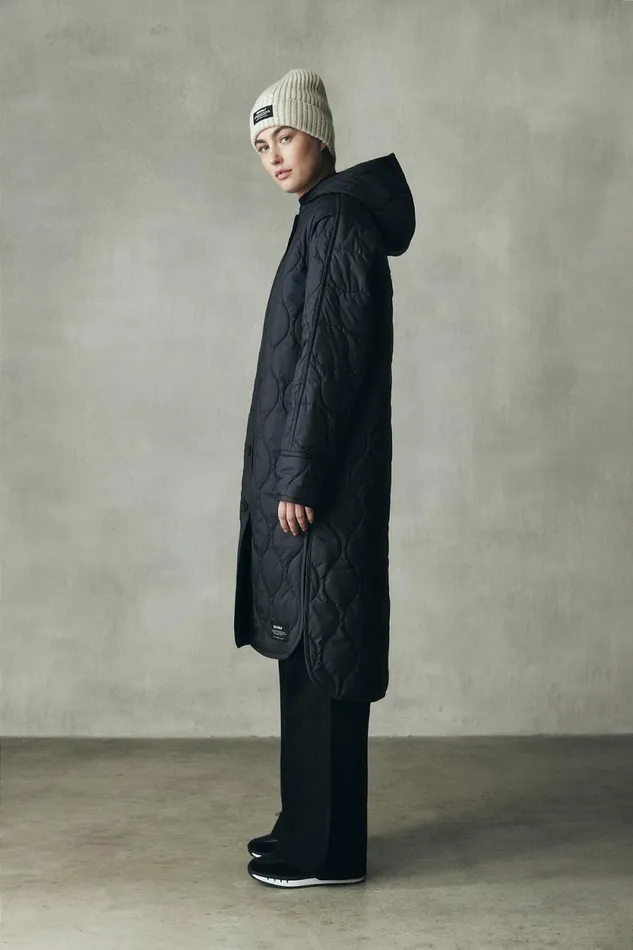 Women Dark Grey Lezna Coat With Hood Ecoalf Coats And Jackets