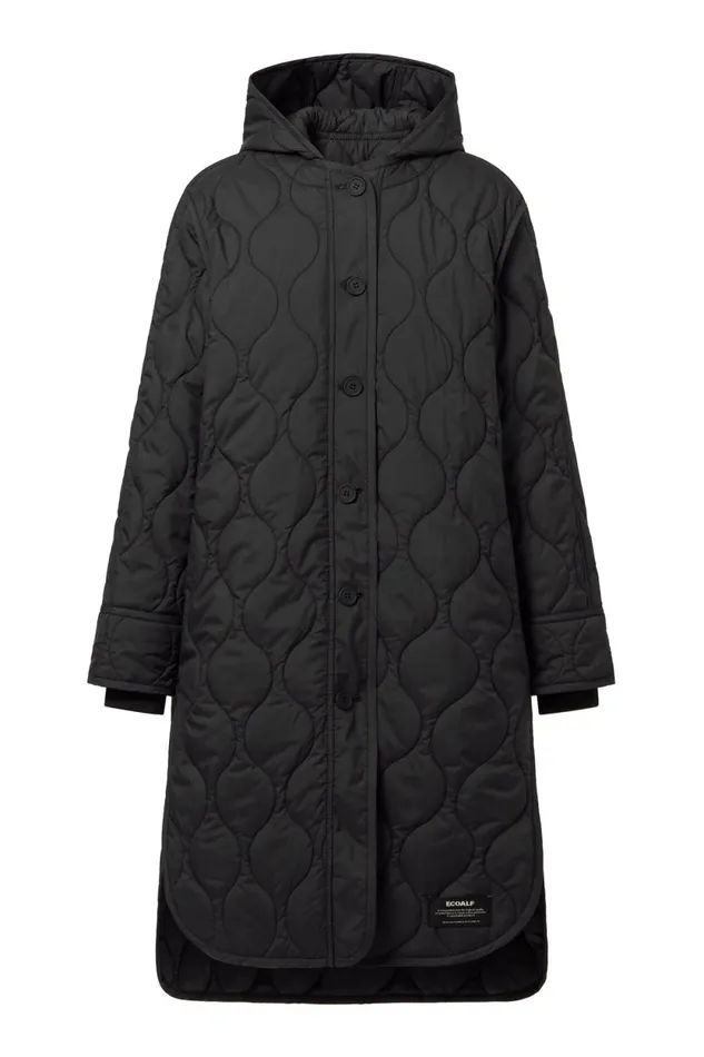 Women Dark Grey Lezna Coat With Hood Ecoalf Coats And Jackets