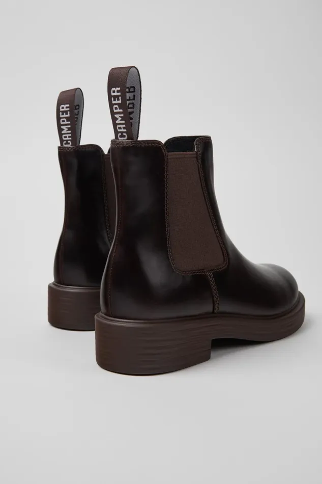 Women Dean Brown Leather Ankle Boots Camper Ankle Boots Women Dean Brown Leather Ankle Boots Camper Ankle Boots