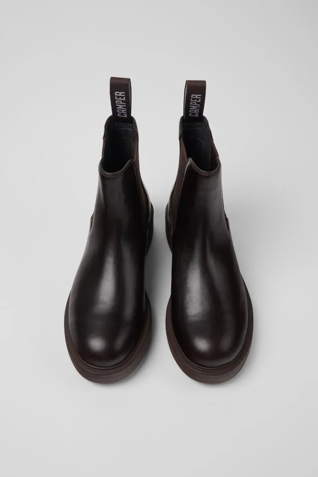 Women Dean Brown Leather Ankle Boots Camper Ankle Boots Women Dean Brown Leather Ankle Boots Camper Ankle Boots