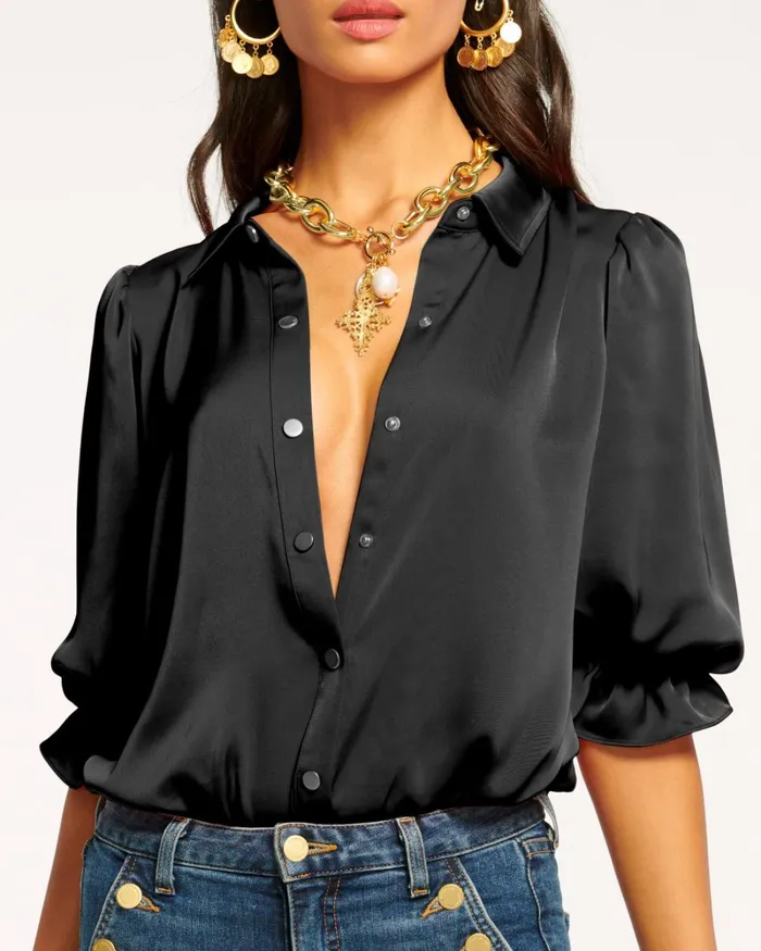 Women Dina Button Down Bodysuit Red Swirl Ramy Brook Tops Women Dina Button Down Bodysuit Red Swirl Ramy Brook Tops