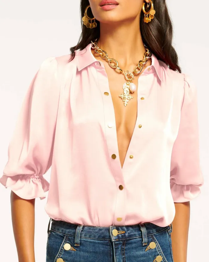 Women Dina Button Down Bodysuit Red Swirl Ramy Brook Tops Women Dina Button Down Bodysuit Red Swirl Ramy Brook Tops