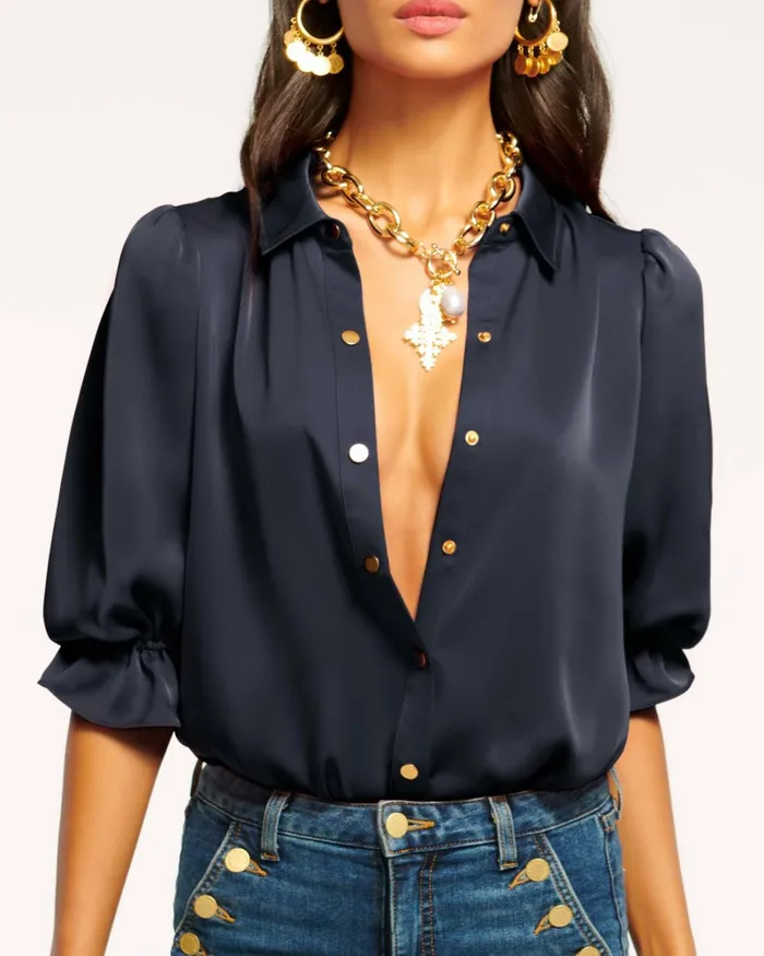 Women Dina Button Down Bodysuit Red Swirl Ramy Brook Tops Women Dina Button Down Bodysuit Red Swirl Ramy Brook Tops