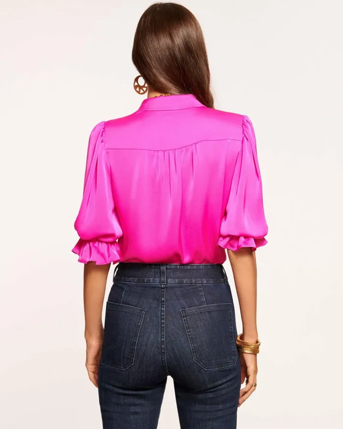 Women Dina Button Down Bodysuit Red Swirl Ramy Brook Tops Women Dina Button Down Bodysuit Red Swirl Ramy Brook Tops