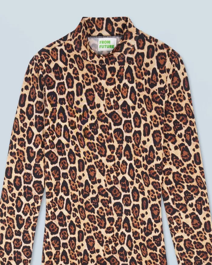 Women Dresses and Jumpsuits From Future Long Jersey Long Sleeve Dress Hot Leopard