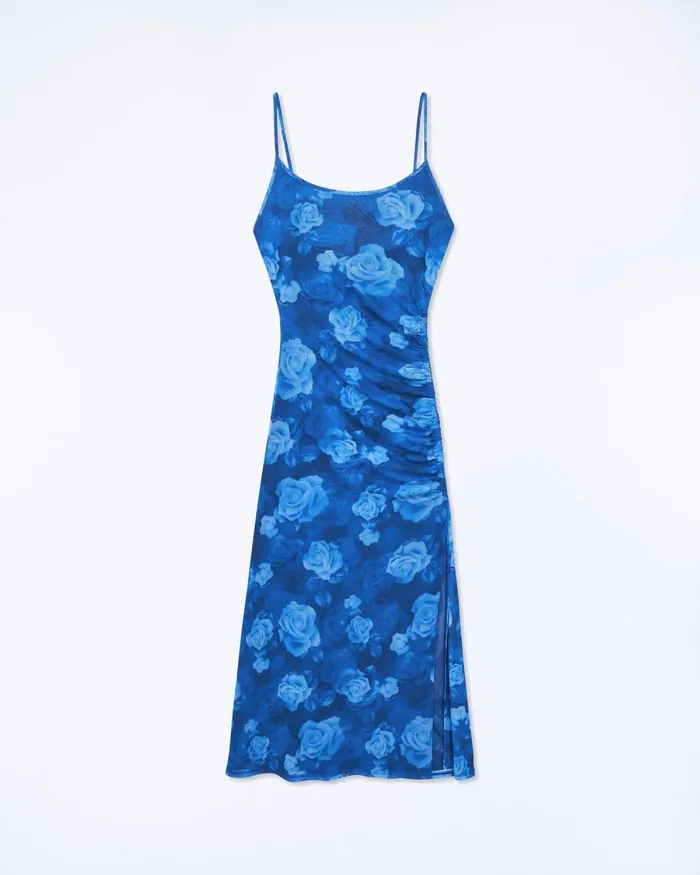 Women Dresses and Jumpsuits From Future Long Mesh Dress With Fine Straps Romantic Roses