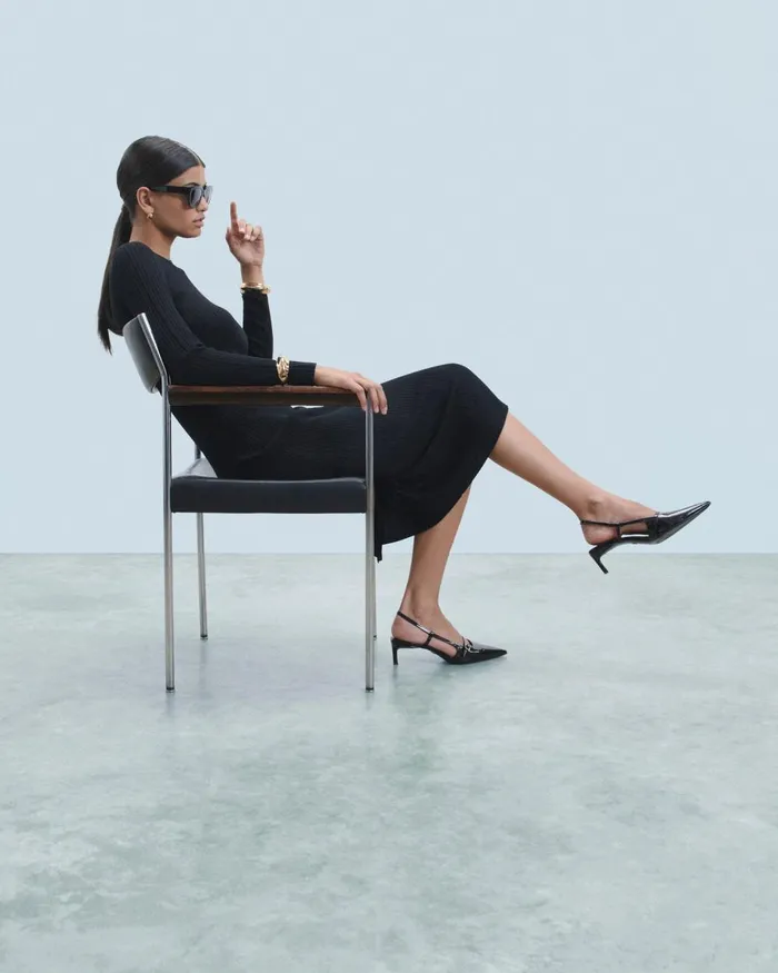 Women Dresses and Jumpsuits From Future Long Sleeve Ribbed Slit Long Dress Black