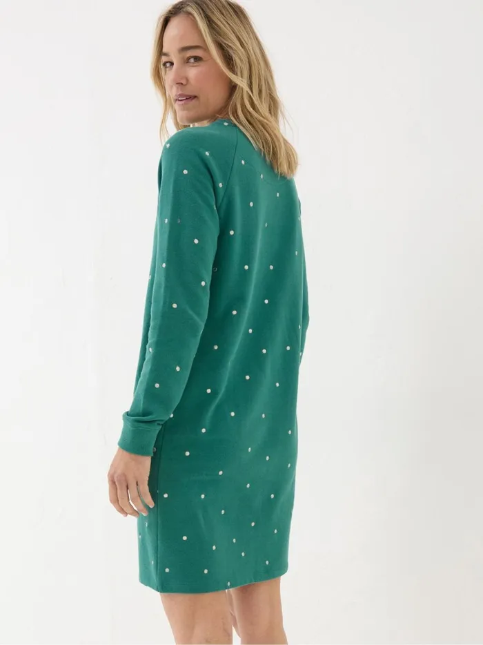 Women Dresses Fat Face Georgia Green Embroidered Sweat Dress