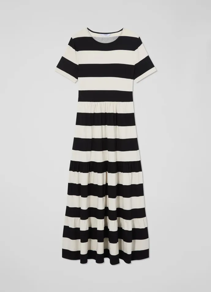 Women Dresses LKBennett Leigh Stripe Jersey Dress Black Cream Women Dresses LKBennett Leigh Stripe Jersey Dress Black Cream