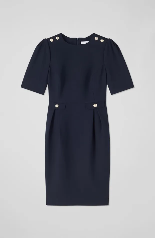 Women Dresses LKBennett Marjorie Navy Crepe Shift Dress Midnight Women Dresses LKBennett Marjorie Navy Crepe Shift Dress Midnight