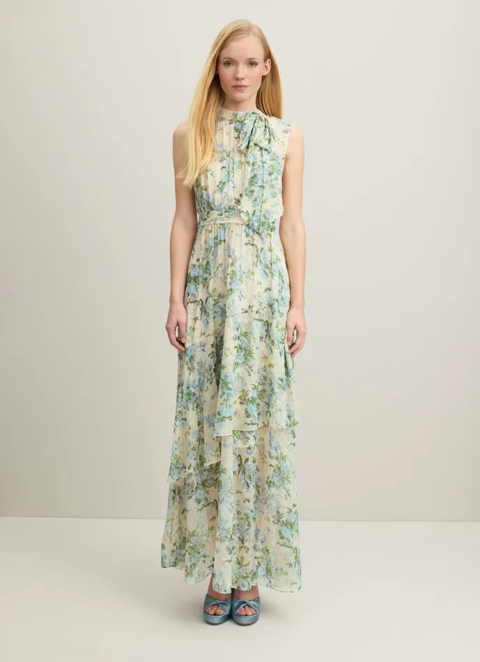 Women Dresses LKBennett Robyn Neon Garden Print SilkBlend Dress Cream Women Dresses LKBennett Robyn Neon Garden Print SilkBlend Dress Cream