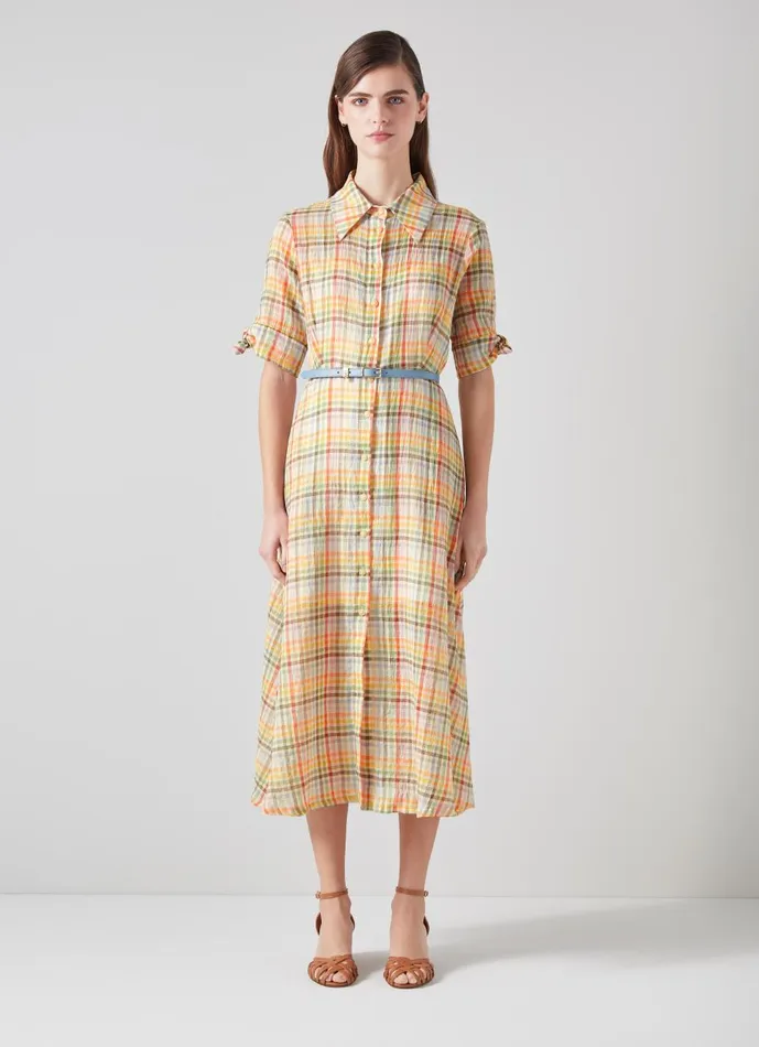 Women Dresses LKBennett Saffron Gingham Seersucker Cotton Shirt Dress Multi Women Dresses LKBennett Saffron Gingham Seersucker Cotton Shirt Dress Multi