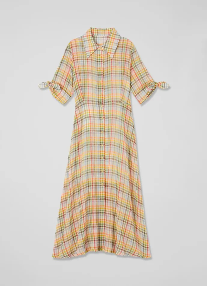 Women Dresses LKBennett Saffron Gingham Seersucker Cotton Shirt Dress Multi Women Dresses LKBennett Saffron Gingham Seersucker Cotton Shirt Dress Multi