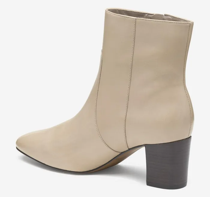 Women Eleanor SideZip Bootie Beige Calfskin JohnstonandMurphy Heels and Platform Wedges Women Eleanor SideZip Bootie Beige Calfskin JohnstonandMurphy Heels and Platform Wedges