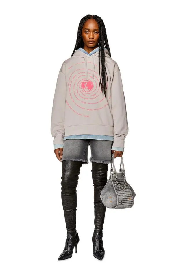 Women FMaxinneHood Grey Diesel Sweaters