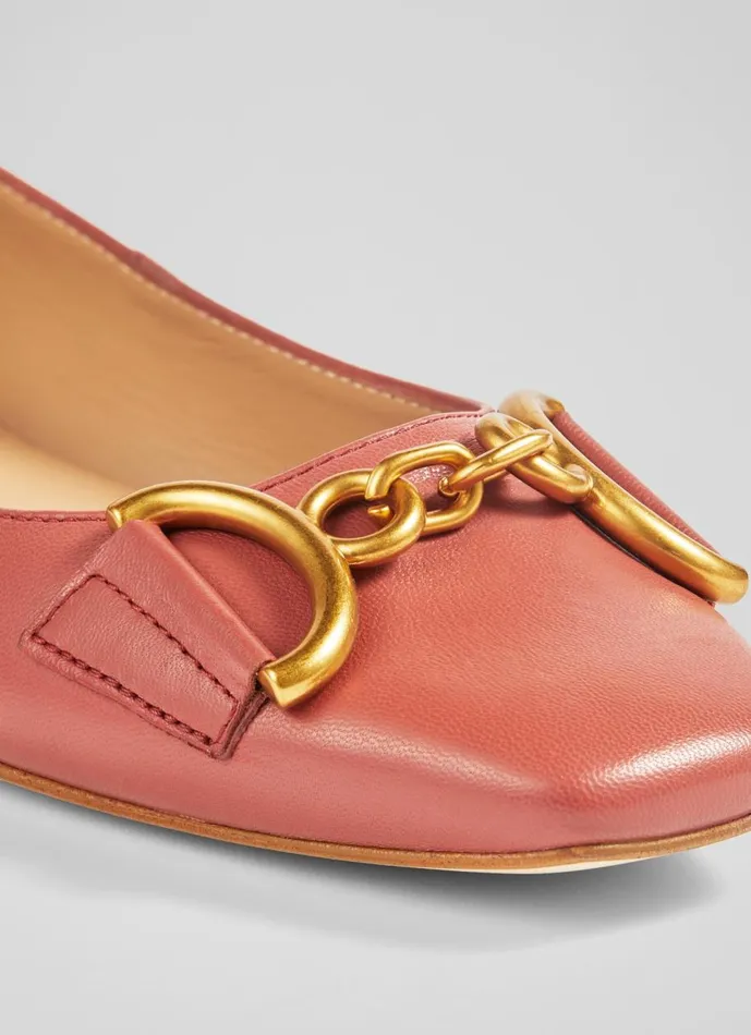 Women Flats LKBennett Charlotte Pink Leather SnaffleDetail Flats Dark Rose Women Flats LKBennett Charlotte Pink Leather SnaffleDetail Flats Dark Rose