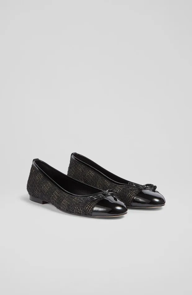 Women Flats LKBennett Kara Black Tweed Ballet Pumps Black Women Flats LKBennett Kara Black Tweed Ballet Pumps Black