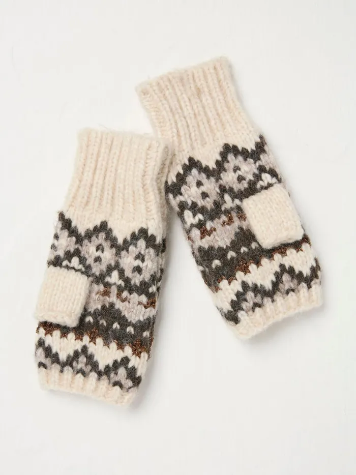 Women Gloves Fat Face Ivory Fairisle Cuffs Women Gloves Fat Face Ivory Fairisle Cuffs