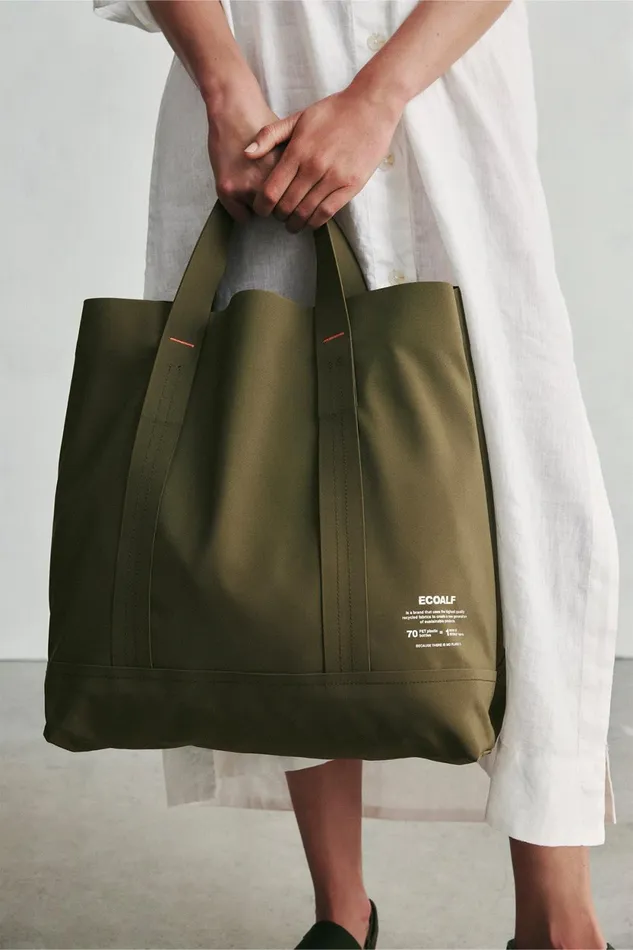 Women Green Bonded Shopper L Ecoalf Handbags