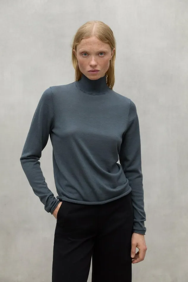 Women Green Faya Turtleneck Jumper Ecoalf Knitwear