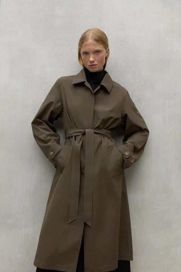Women Green Taga Trench Coat Ecoalf Coats And Jackets