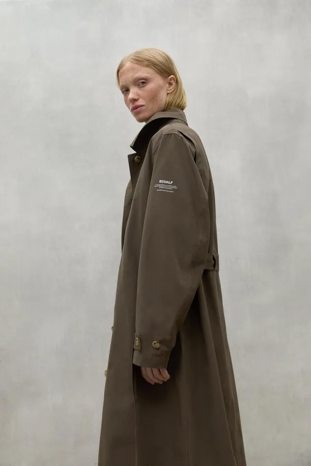 Women Green Taga Trench Coat Ecoalf Coats And Jackets