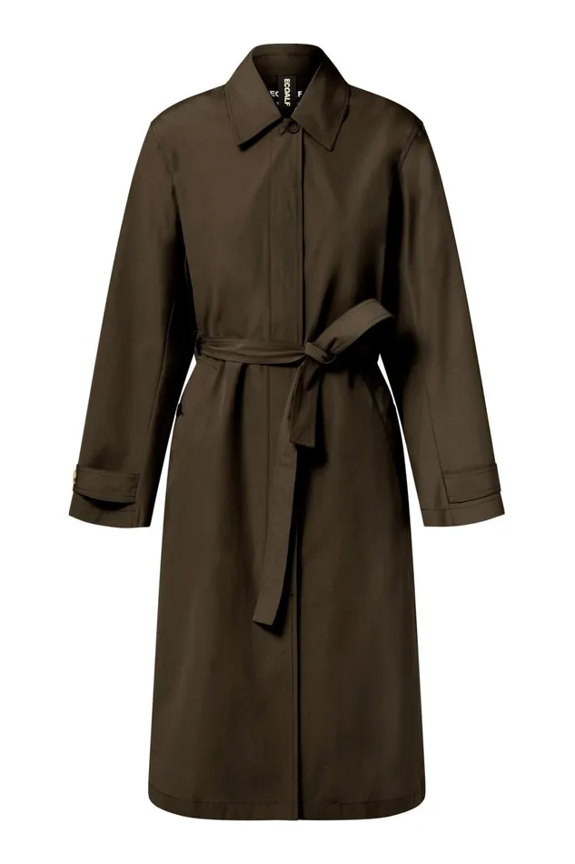 Women Green Taga Trench Coat Ecoalf Coats And Jackets
