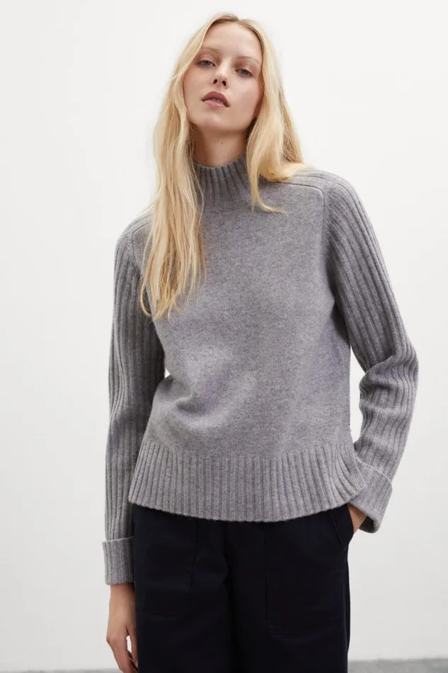 Women Grey Eucalipto Knitted Jumper Ecoalf Knitwear